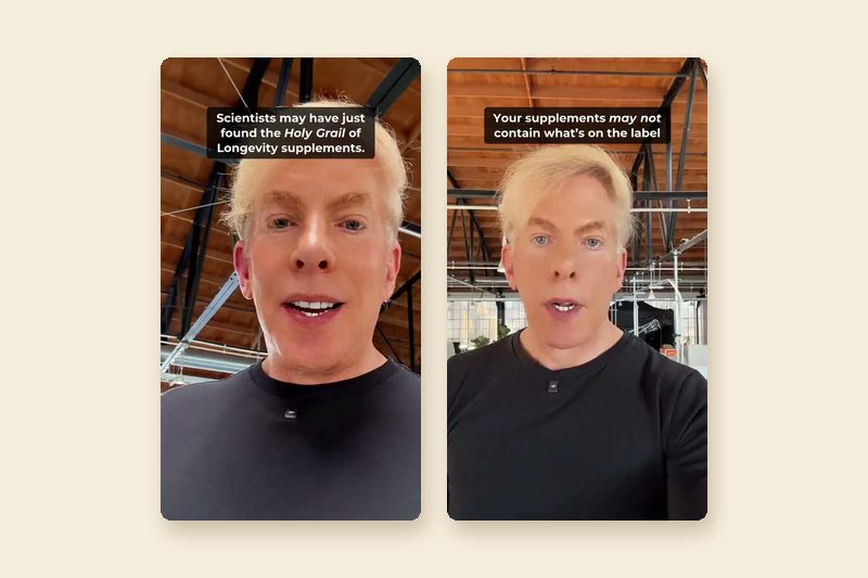 Two of Mike's filmed videos as they run on Meta: the Holy Grail of longevity supplements, and your supplements may not contain what's on the label