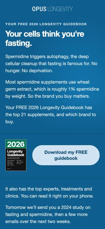 Top of FASTING email 1 on a phone. Tap to see all of it.