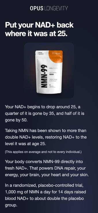 Top of NMN email 2, nmn-99-back-to-25 on a phone. Tap to see all of it.