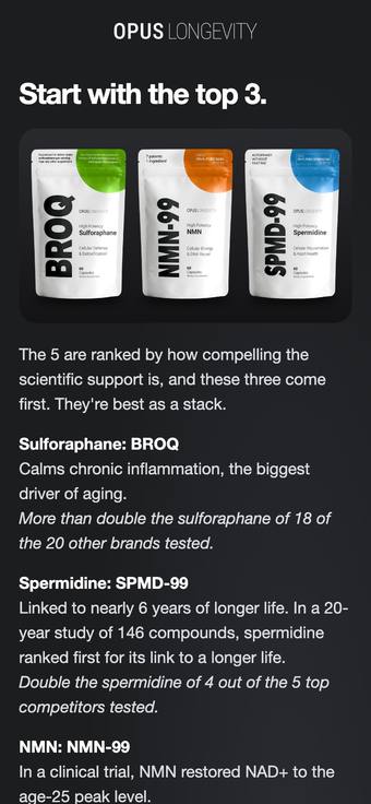 Top of TOPLIST email 2, top-5-supplements on a phone. Tap to see all of it.